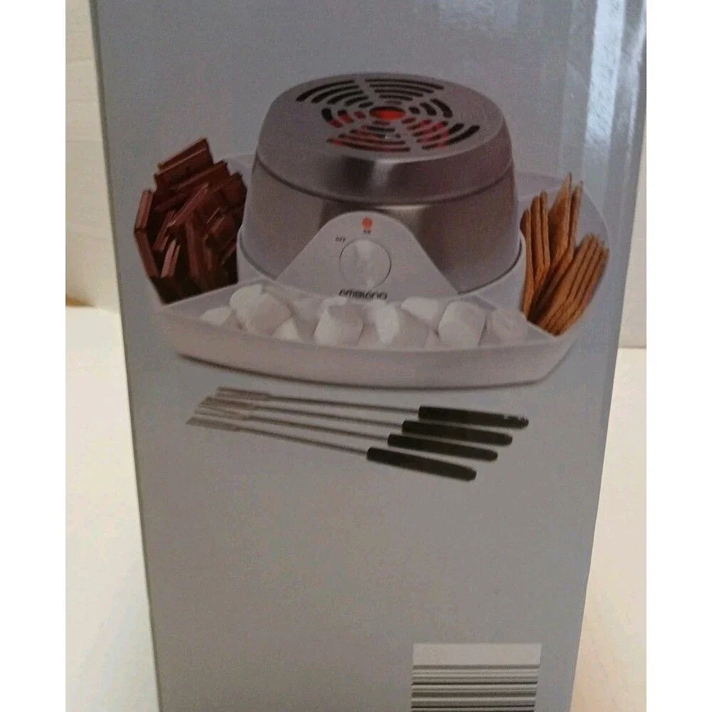Indoor Stainless Steel S'mores Maker Kit Smokeless /4 Skewers Electric NIB